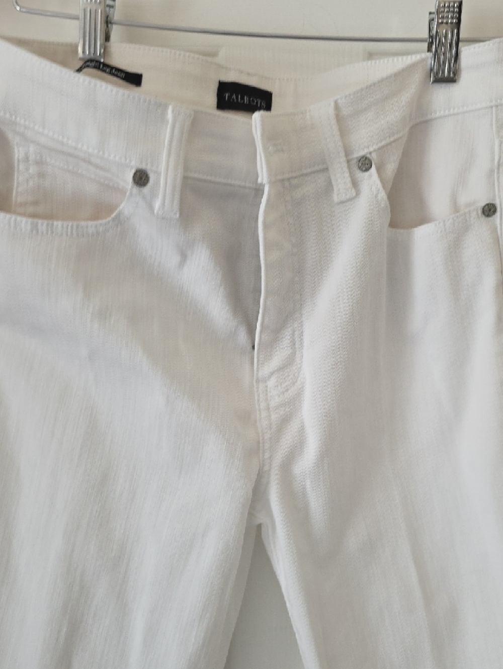 Talbots Straight Leg White Jeans Size 4 - Picture 6 of 16